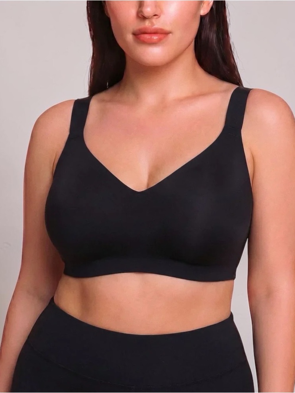Mignona, Soya Second Skin Wireless Bra, Black, XL, Seamless Comfort Support